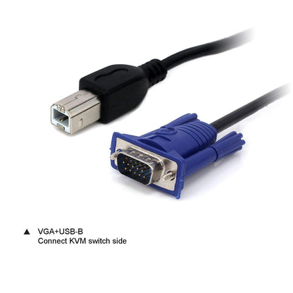 1.5 Meter USB VGA KVM Switch Cable 15 Pin VGA Male to Male with USB A to B Printer Cable for PC Monitor Keyboard Mouse