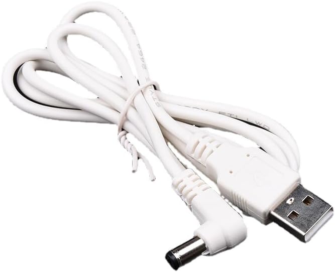 USB Male to 3.3mm Power Cable 1 Meter – 90° Angle Jack 5V 24USB Male to 3.3mm Power Cable 1 Meter – 90° Angle Jack 5V 24AWG White Charging Cable for 3.3mm DevicesAWG White Charging Cable for 3.3mm Devices