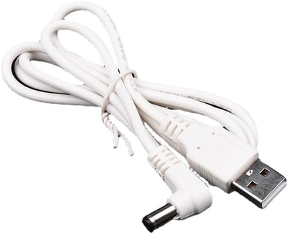 USB Male to 3.3mm Power Cable 1 Meter – 90° Angle Jack 5V 24USB Male to 3.3mm Power Cable 1 Meter – 90° Angle Jack 5V 24AWG White Charging Cable for 3.3mm DevicesAWG White Charging Cable for 3.3mm Devices