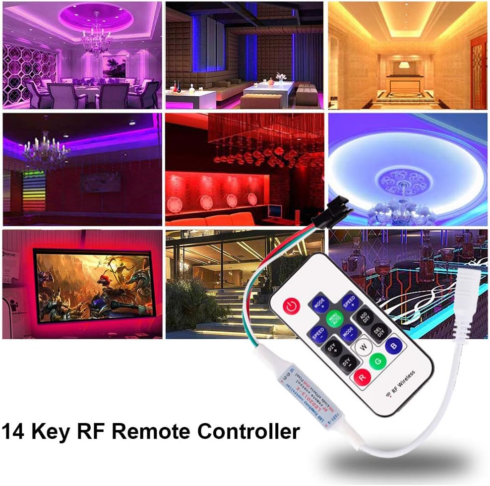 RF LED Strip Remote Controller – 14-Key for RGBIC 5-24V