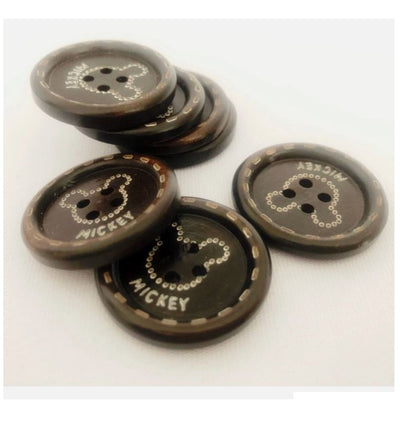 10 pcs Black Wooden Buttons 25mm Round 4 Hole Flat – Sewing, Scrapbooking, Craft & Costume DIY Buttons (New)