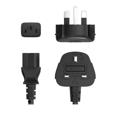 1.5Ft  3-Pin Desktop Power CableBlack & White – Power Cord for PC, Monitor, Printer, UPS & Electronic Devices