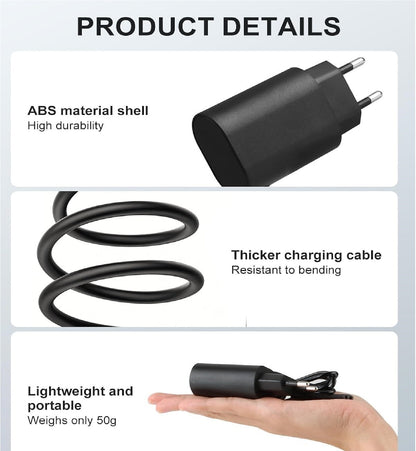12V 0.4A Replacement Charger for Electric Shaver & Trimmer Series 9/8/7/6/5/4/3/2/1 | Smart Plug Charging Cable