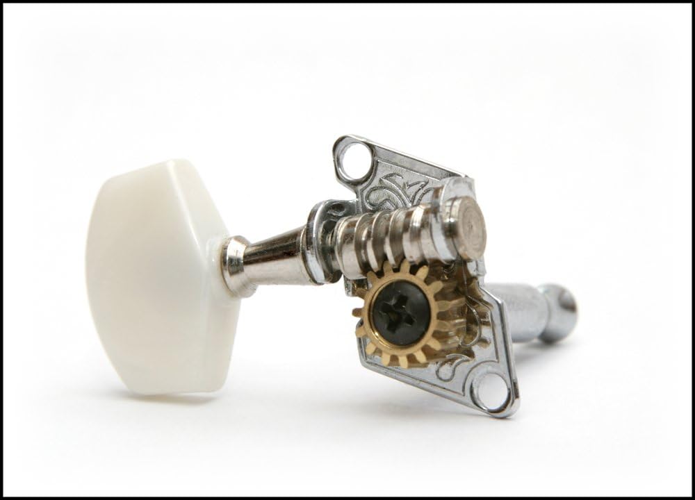 Open Gear Guitar Tuners Machine Heads 2L 2R Set Guitar Tuning Pegs for Acoustic Guitar Chrome Finish