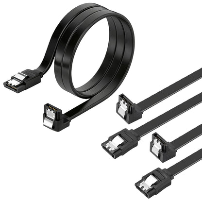 Brand New 1 PCS SATA Cable 45cm 6Gbps – Right Angle Serial ATA Cable for SSD, HDD, CD/DVD Drives | High-Speed Data Cable for PC, Gaming Desktop & Motherboard (Black)