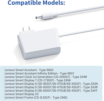20V 1.5A Power Supply Adapter Charger – 1.5 Meter Cable, 4mm Jack Compatible with Lenovo Smart Clock & Smart Display