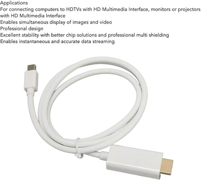DisplayPort to HDMI Adapter Cable 1.5M – Mini DP to HDMI Converter for MacBook Pro, MacBook Air, iMac, Microsoft Surface, Monitor & HDTV