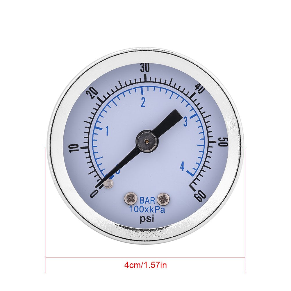 0–60 PSI / 0–4 Bar Pressure Gauge – 1/8" BSPT Connection