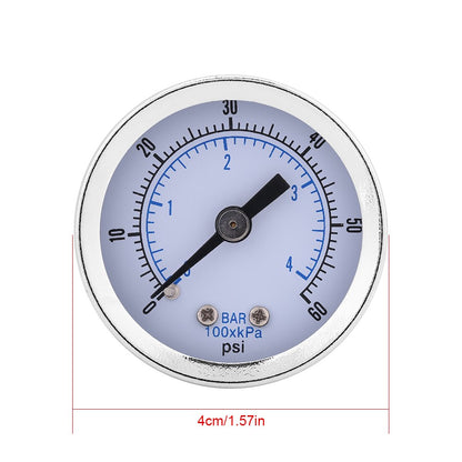 0–60 PSI / 0–4 Bar Pressure Gauge – 1/8" BSPT Connection
