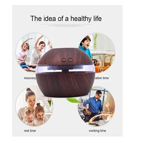 Wood Grain Mini Atomizer Humidifier – Whisper-Quiet USB Diffuser with Timer (2–8 Hours) for Bedroom, Office & Small Rooms