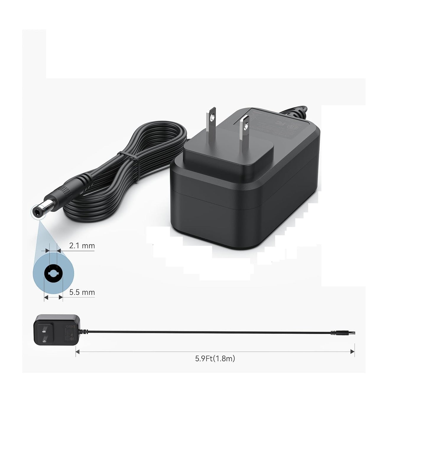 18V 2A Universal Power Supply Adapter – AC/DC 100-240V Converter, 5.5mm Jack Charger for CCTV, Router, LED Lights & Electronic Devices