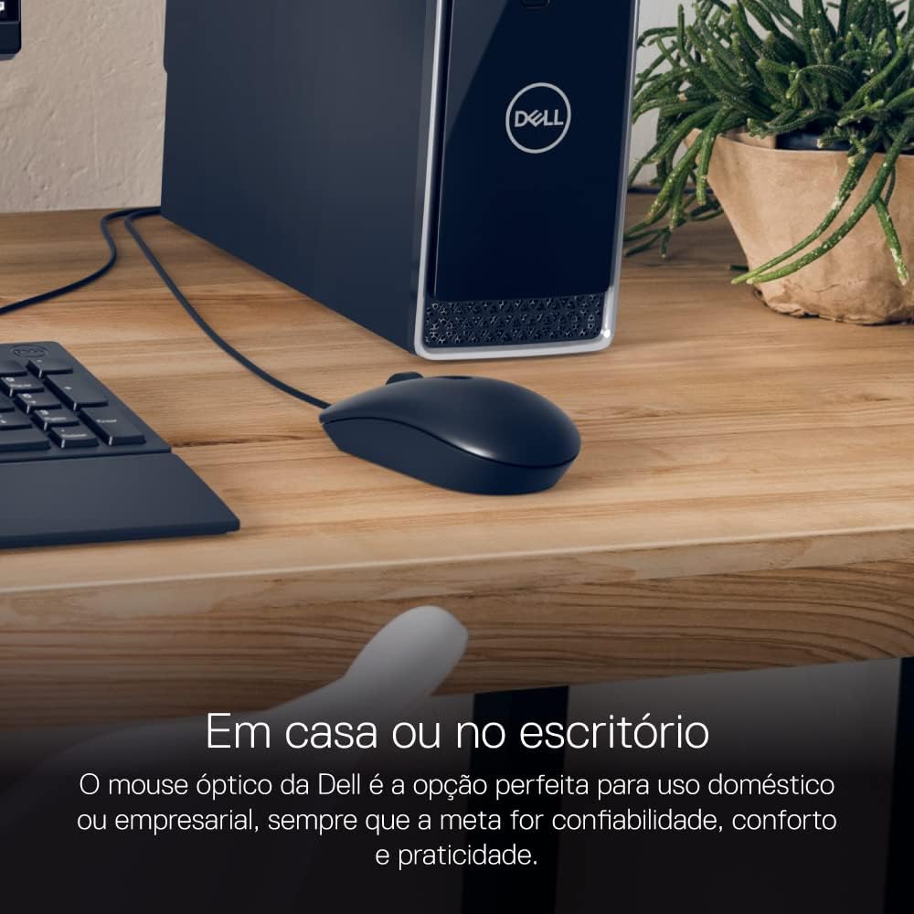 Dell MS116-BK USB Wired Optical Mouse – High Precision 1000 DPI, Ergonomic Design, Smooth Scroll Mouse for Laptop & Desktop (Black)