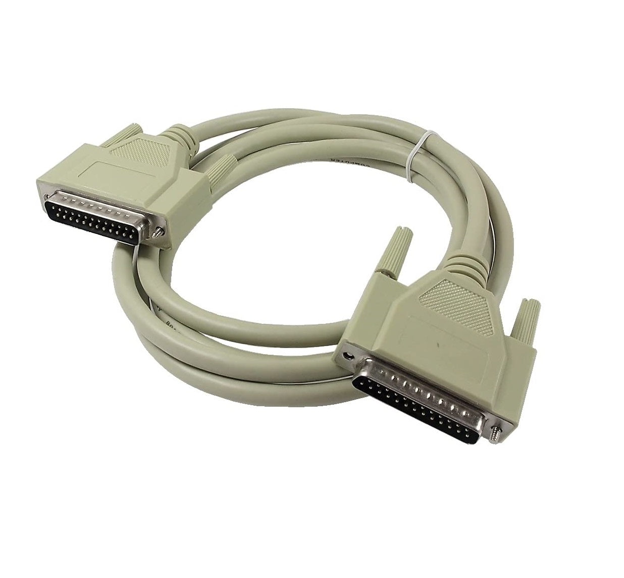 DB25 Male to Male Printer Cable 2.5 Meter – 25 Pin Serial IEEE-1284 Parallel Cable A/A Type, 18 Twisted Pairs, High Speed Data Transfer Beige