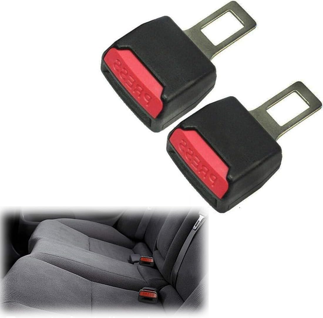 2 Pcs Car Seat Belt Buckle Extension – Aluminum Alloy Adjustable Car Belt Plug Extender for Added Comfort & Safety
