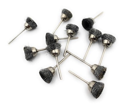 Wire Cup End Brush 1PC for Dremel Rotary Tool – Stainless Steel Polishing Brush for Rust Removal, Satin Finish, Jewellery Cleaning, Watchmaking & Model Making
