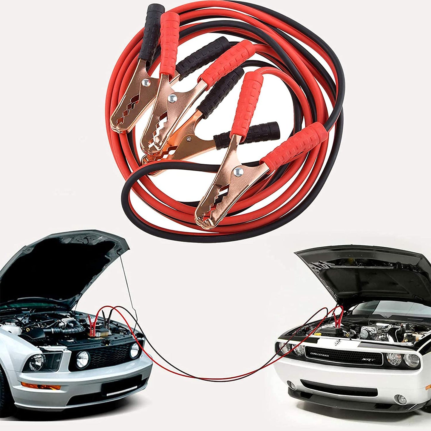 Car Battery Jumper Cable 2 Meter– Red & Black Booster Cables for Emergency Vehicle Jump Start