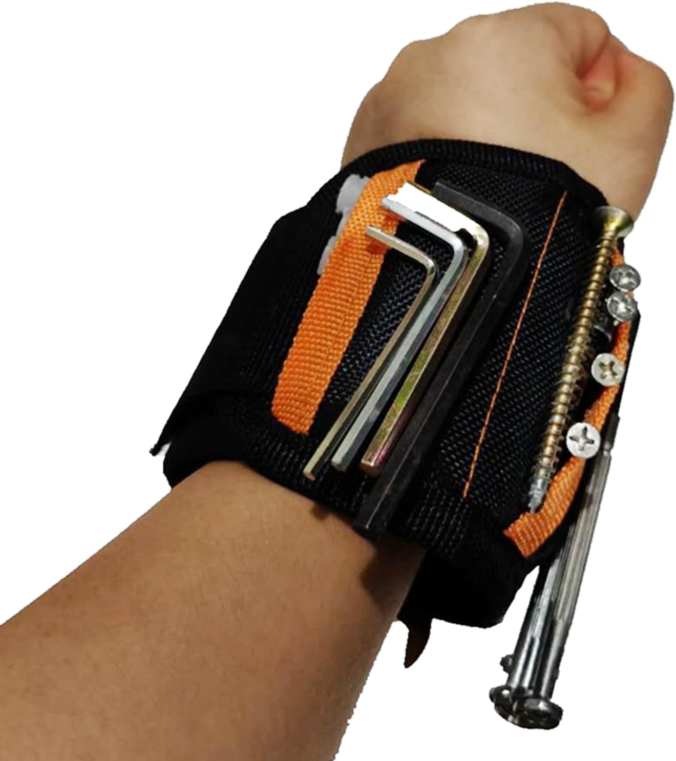 Portable DIY Nylon Magnetic Wristband Tool 3-in-1 (Blue) | Multifunction Wrist Strap for Screws, Nails & Bits – Ideal for Electricians, Woodworkers & Mechanics