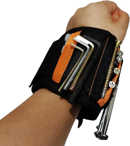 Portable DIY Nylon Magnetic Wristband Tool 3-in-1 (Blue) | Multifunction Wrist Strap for Screws, Nails & Bits – Ideal for Electricians, Woodworkers & Mechanics