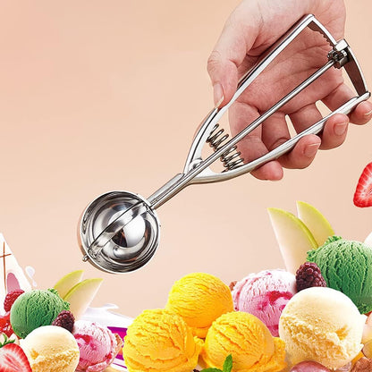 Heavy Duty Stainless Steel Ice Cream Scoop – Perfect for Ice Cream, Mashed Potatoes & Fruit Balls