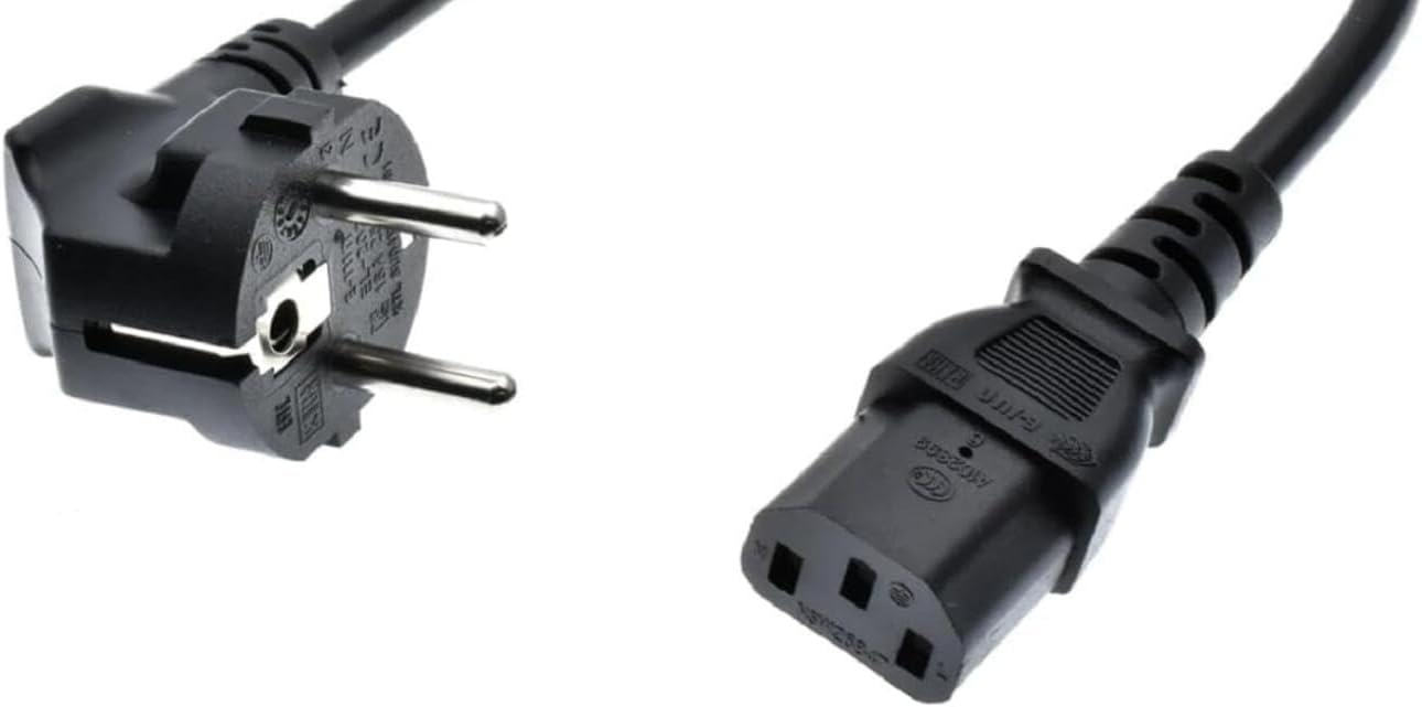 EU Schuko (CEE 7/7) to C13 Power Cord – 10A 250V Computer & Monitor Cable
