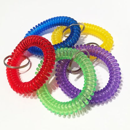 Creative Colorful Spiral Keychain Wrist Ring Spring Wrist Coil Bracelets Keyrings For Car Shopping Outdoor Sports Key Holder