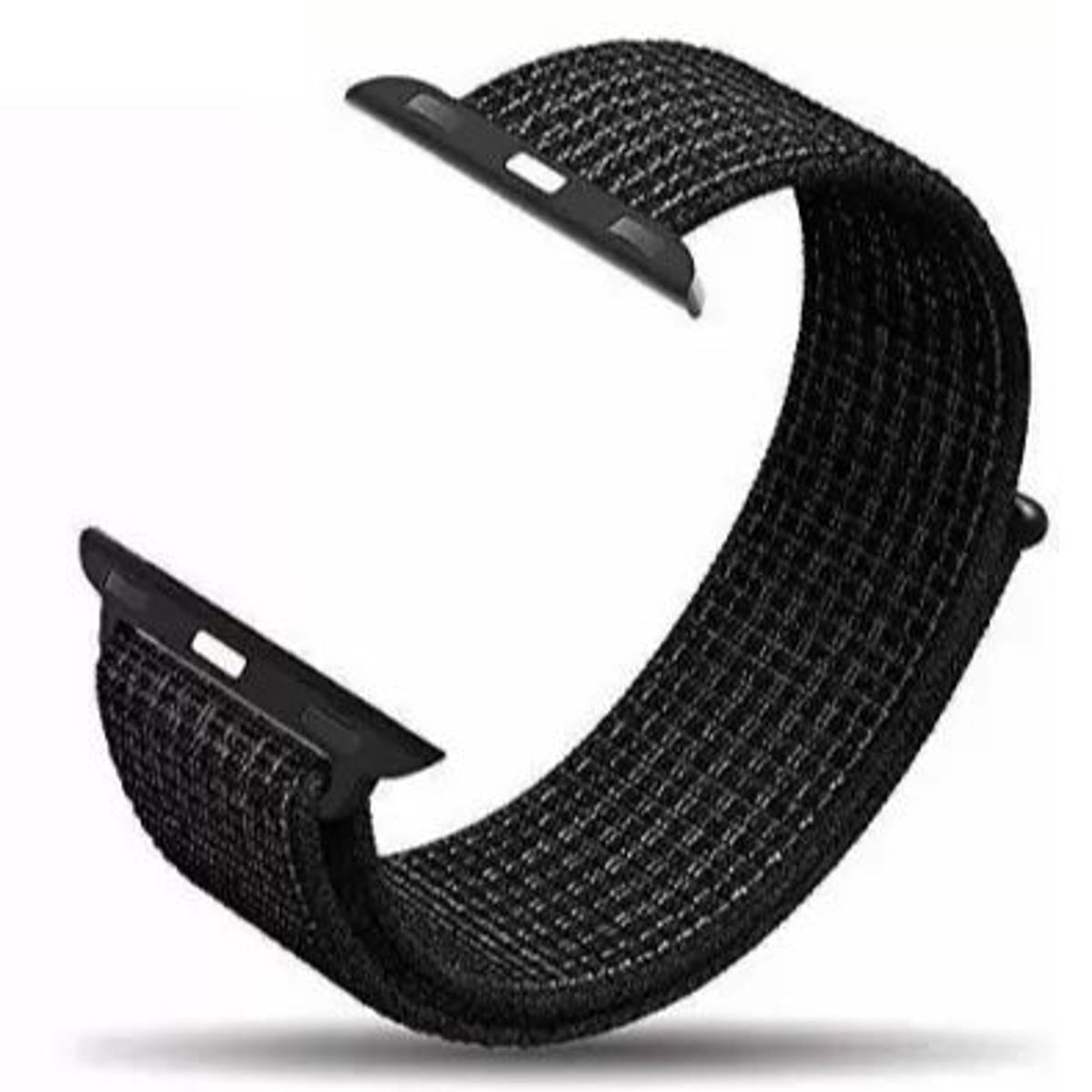 Woven Nylon Sport Loop Strap for iWatch Series 1,2,3 (42mm) Black/White Smart Watch Strap  (Black) hi Quality