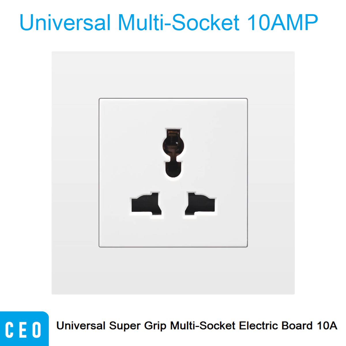 Universal Super Grip Multi-Socket Electric Board 10A (Heavy Duty + Long Lasting)3Pin / 1Port
