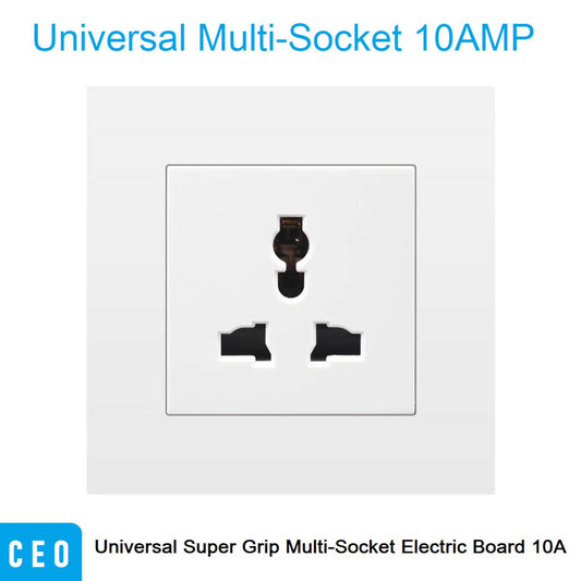 Universal Super Grip Multi-Socket Electric Board 10A (Heavy Duty + Long Lasting)3Pin / 1Port