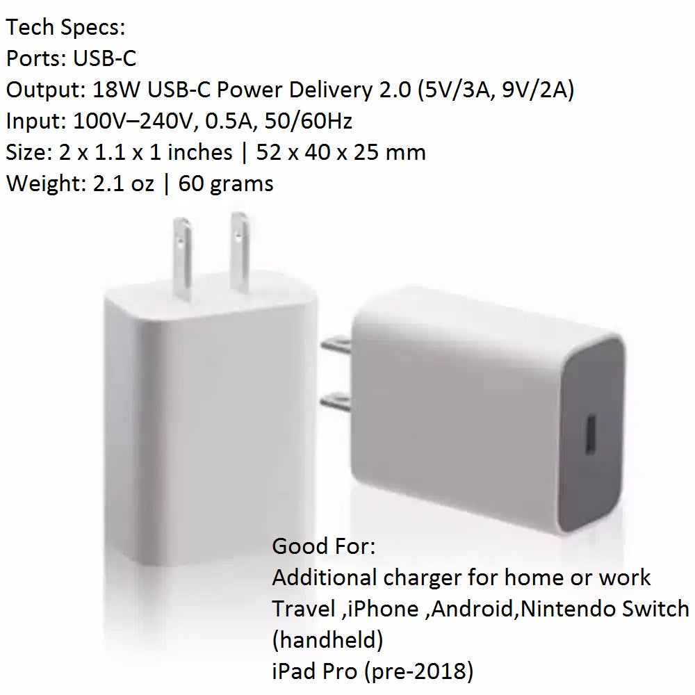 ⚡ Type-C 18W PD Fast Charger – Model G1000-US  Branded Premium Quality | USB-C Port | Original-Style Charger for Google Pixel