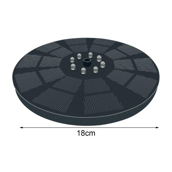 Solar Water Fountain 18 Cm with 1 nozzles, Floating Solar Powered Fountain Pump for Bird Bath  Garden Pond Pool Outdoor  Round