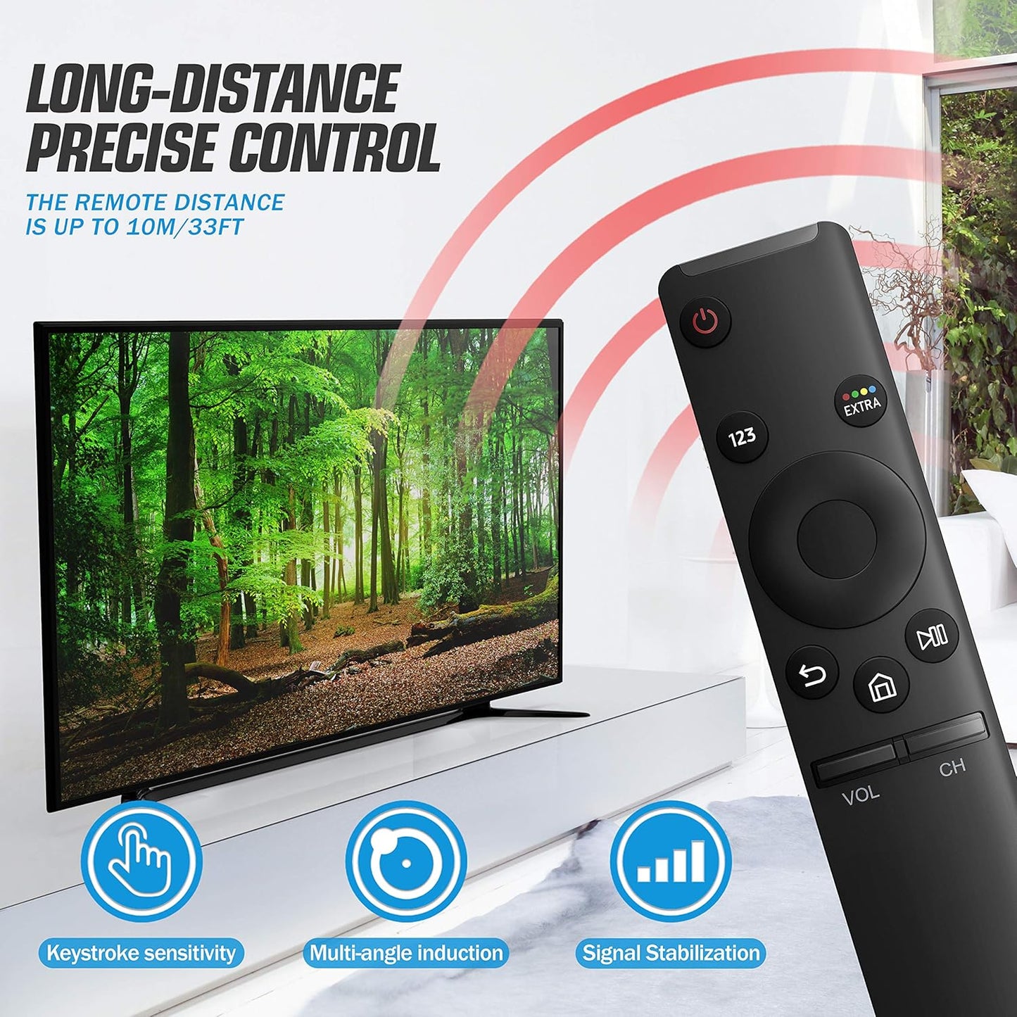 Smart Android LED TV Remote Replacement BN59-01259E TM1640 for Samsung LCD, LED, UHD & Smart TVs – Easy Pairing, Long Life