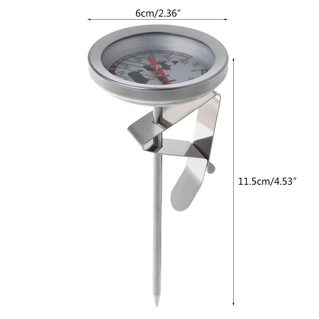 Stainless Steel Roasting Thermometer, Analogue and Wireless Meat Thermometer for Kitchen and Grill, Ideal Steak, Meat, Poultry, 5.3 x 11 cm