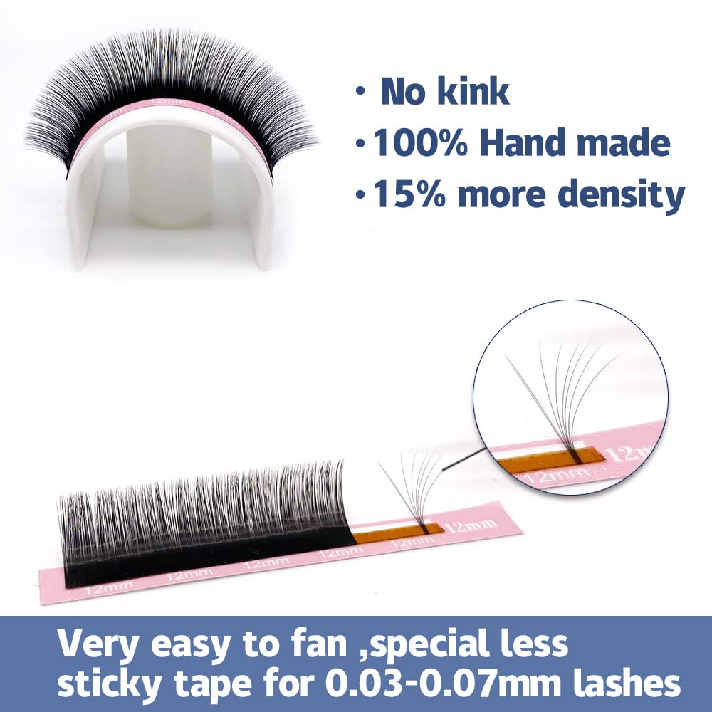 Qeelasee 0.05mm Curl D 9mm Russian Volume Mink Eyelash Extensions Soft Volume Makeup Eyelashes Premium Eye lash  Extensions