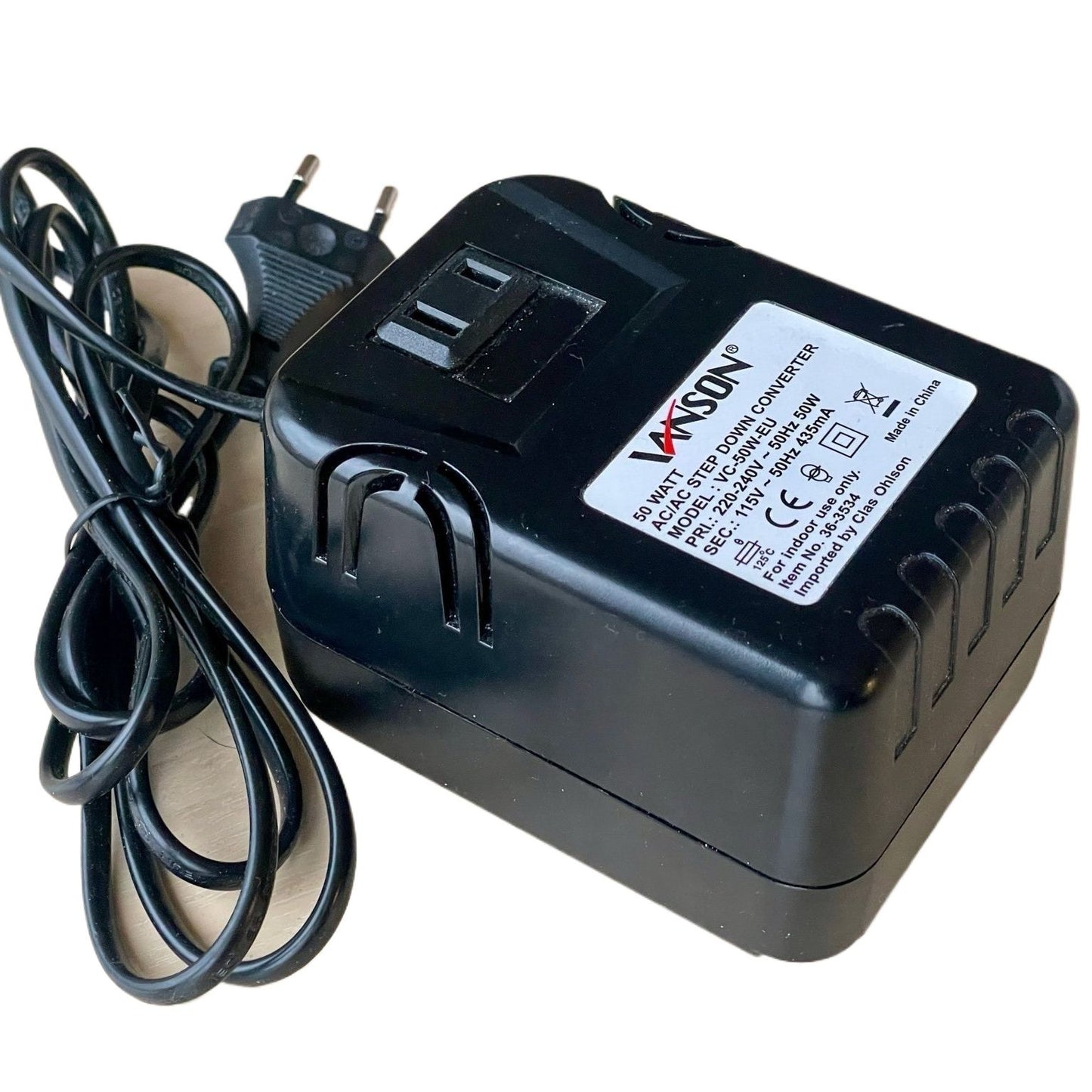 220 V to 110 V Converter Vanson VC-50W-EU — 50W AC → AC Step-Down Converter (220V → 115V)