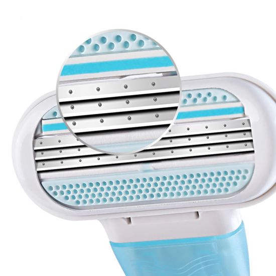 4 PCS Manual Shaving Women Razors Replaceable Blade Shaving Hair Remove Lady Safety Razor Head For 3 Layer-Blade Women's Razor Blade