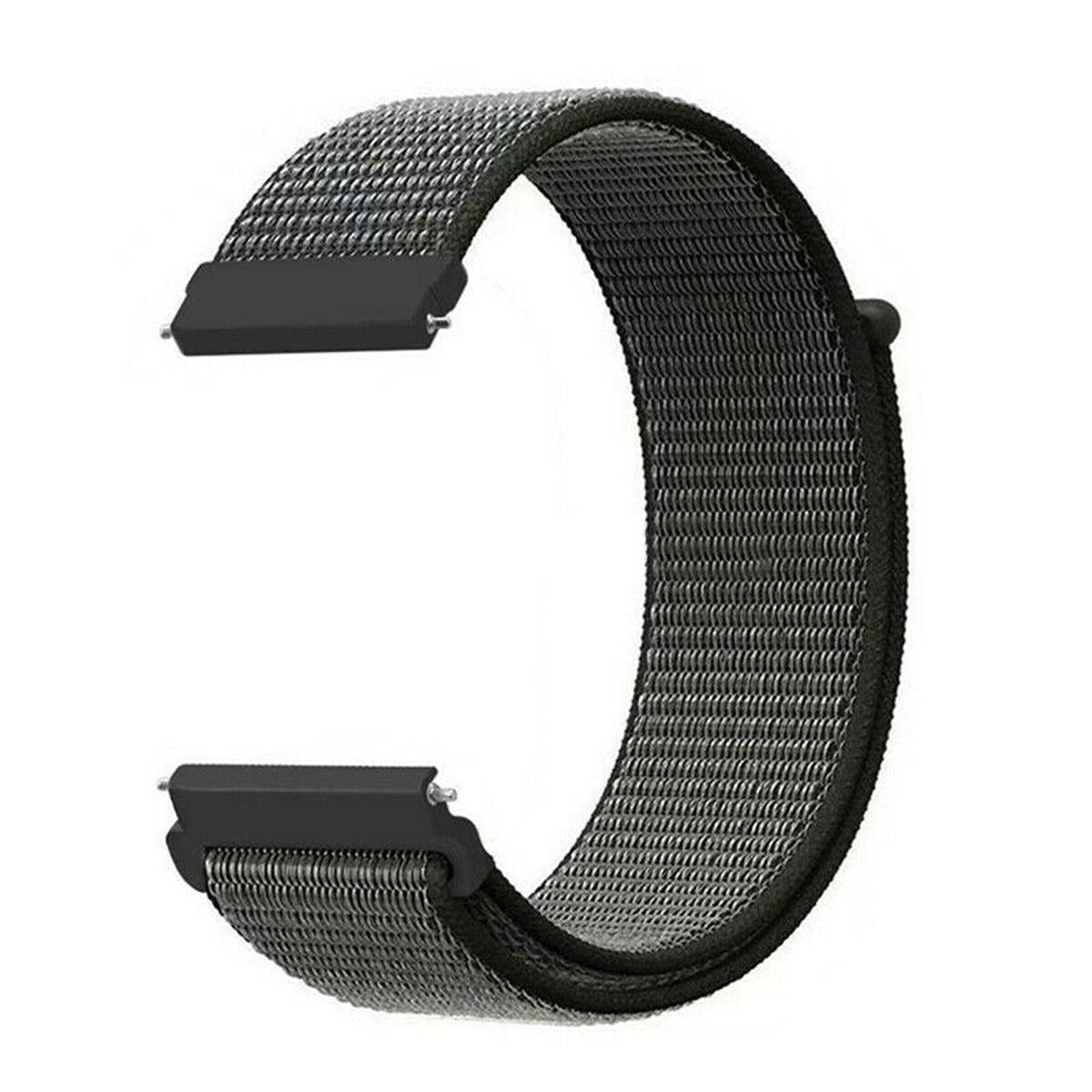 20mm Universal Woven Nylon Sport Loop Watch Band Strap Quick Release Spring Pins Olive Green