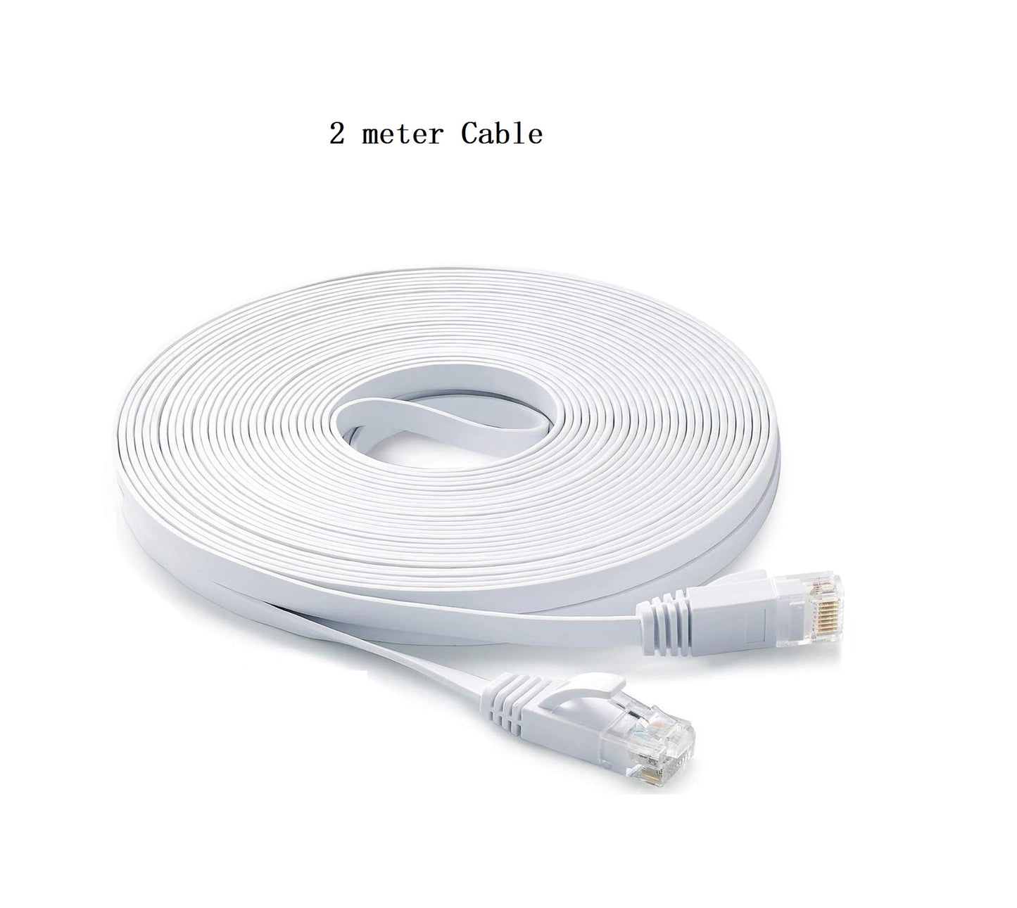 RJ45 8P8C to RJ45 8P8C Telephone Cable 2 Meter – Gold Plated Connector Plug Cable