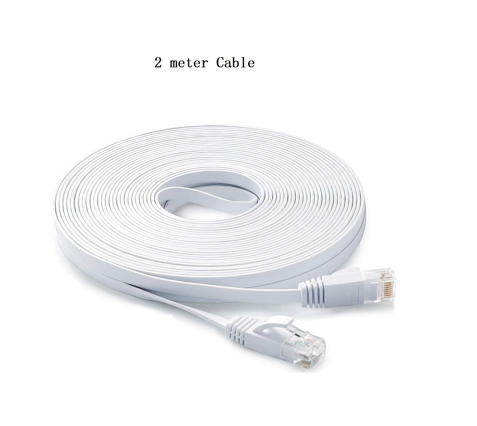 RJ45 8P8C to RJ45 8P8C Telephone Cable 2 Meter – Gold Plated Connector Plug Cable