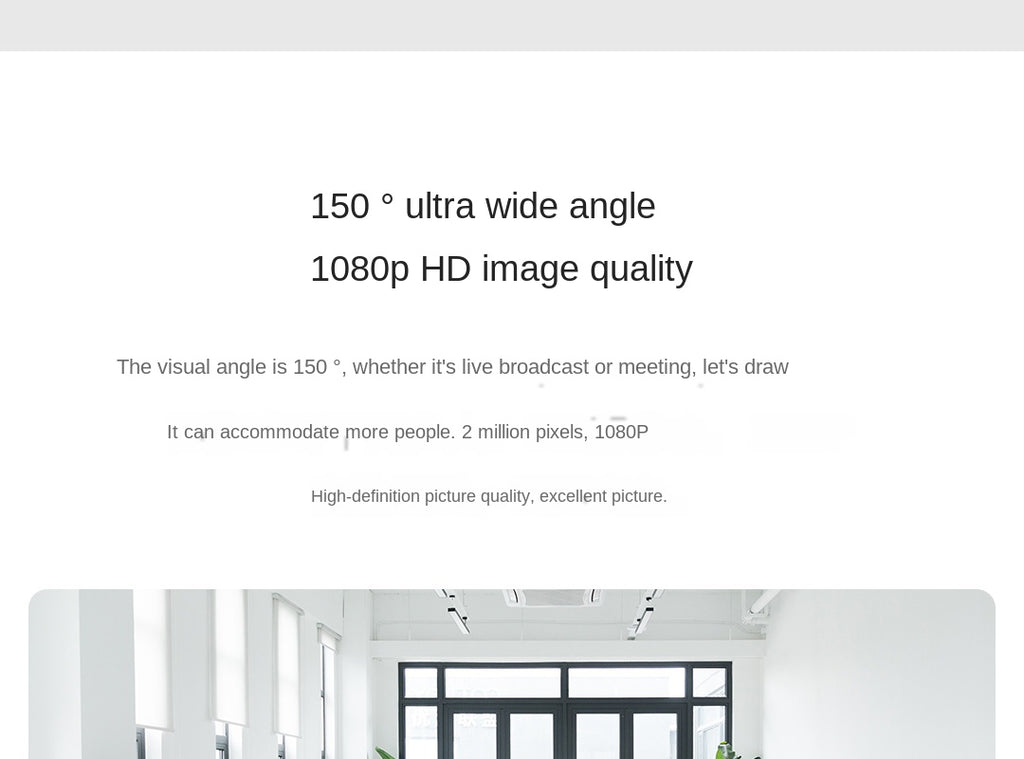 Xiaomi Xiaovv 1080P USB Webcam Camera 150° with Built-in Microphone for Laptop PC