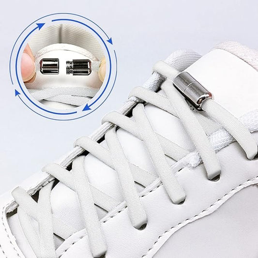 No Tie Elastic Shoe Laces, 1 Pairs, Elastic Shoe Laces for Kids , Adult and elderly, crew Capsule Shoe Clasp,Suitable for Sports Shoes,Casual Shoes,Hiking Shoes,Etc