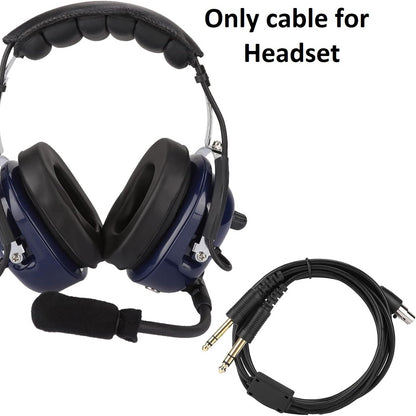 Aviation Headset Replacement Cable Only – Adjustable Plug Aviation Audio Cable for RA200, GA Headsets, Dual Plug Aircraft Cord