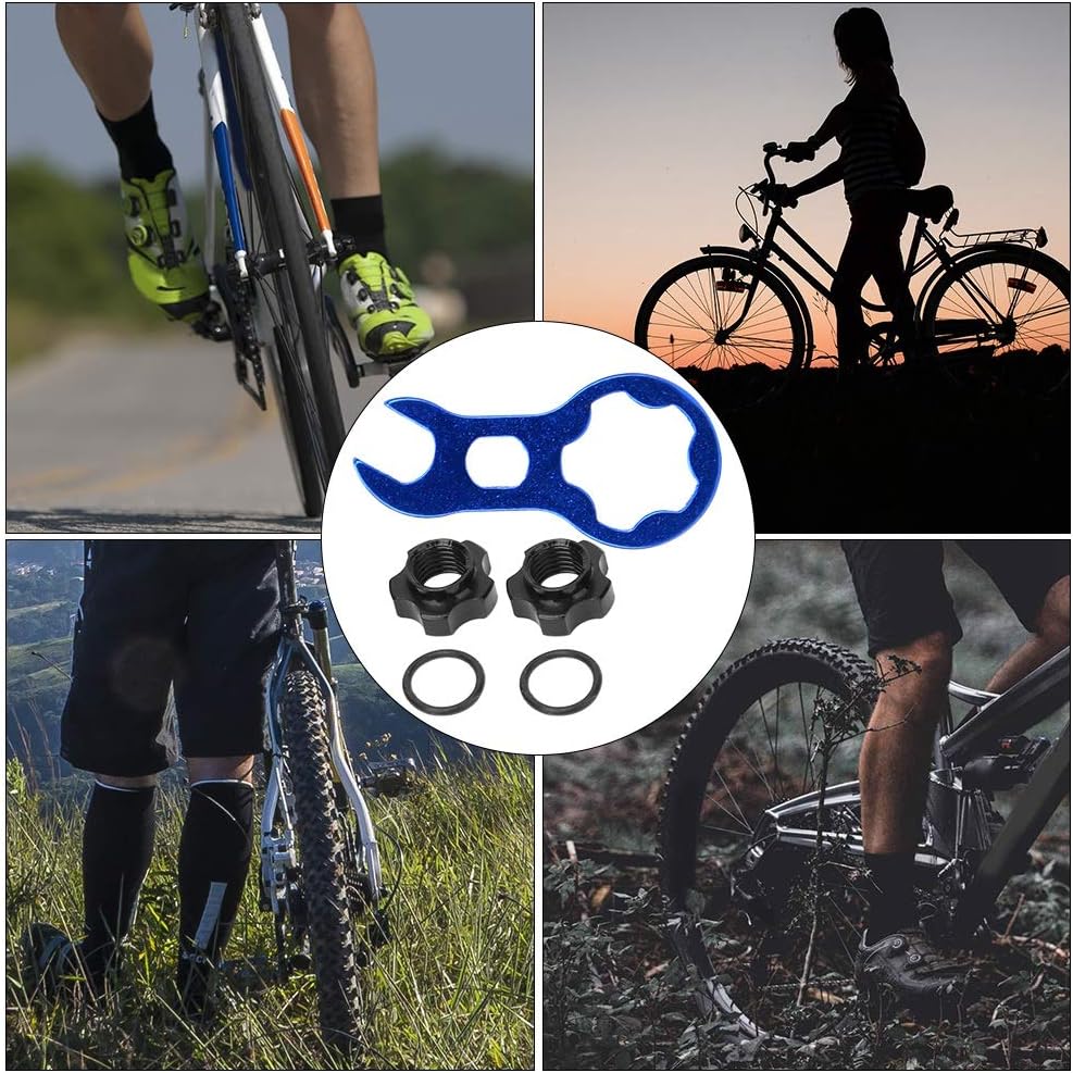 Bike Valve Nuts for Presta Valve – Aluminum Alloy Bicycle Inner Tube Valve Nut Set with Wrench Tool for Mountain & Road Bikes