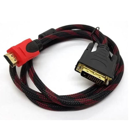 Branded HDMI to DVI Cable 2M (24+1 Pin) – Full HD 1080p Gold Plated Connector | Premium Quality Video Converter Cable
