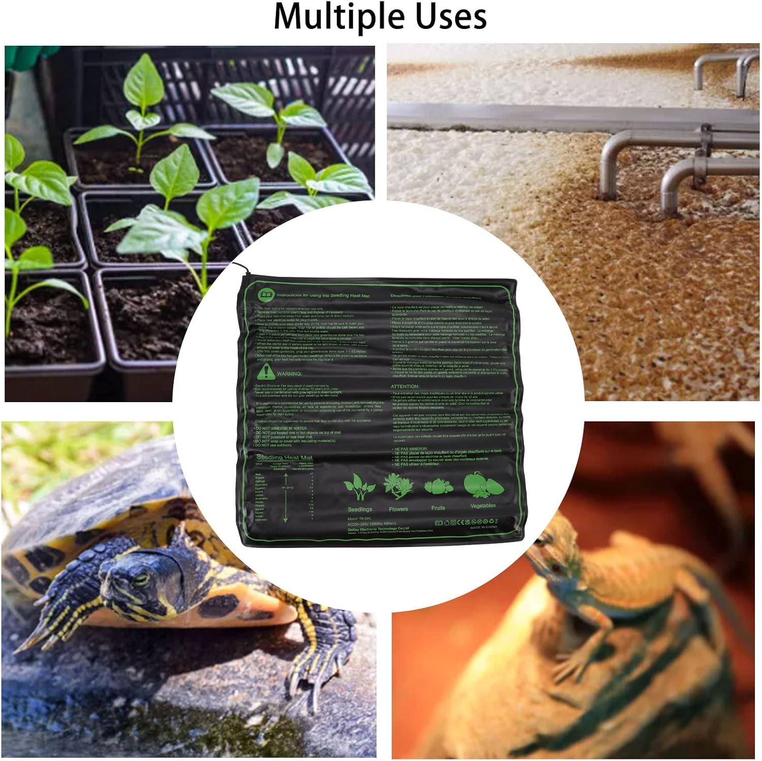 Hyindoor Seedling Heat Mat Heated Propagator Durable Waterproof Seedling Heating Pad for Winter Hydroponic Indoor Seedling Germination (20"x 20" Heat Mat)