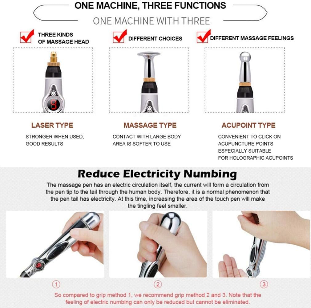 Electronic Acupuncture Pen Electric Meridians Laser Therapy Heal Massage Pen Meridian Energy Pen Relief Pain Tools