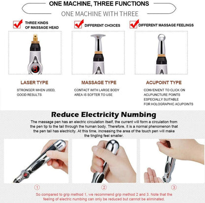 Electronic Acupuncture Pen Electric Meridians Laser Therapy Heal Massage Pen Meridian Energy Pen Relief Pain Tools