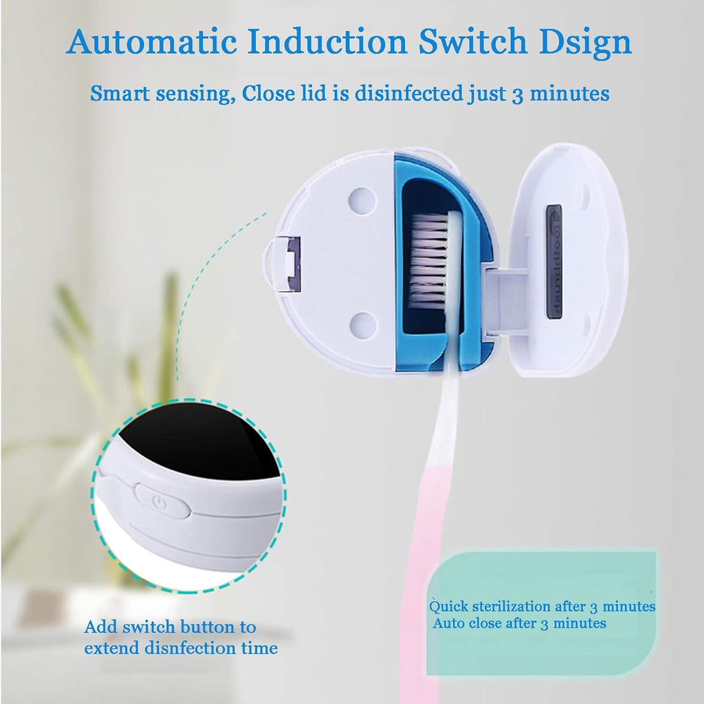 UV Toothbrush cover,Toothbrush sterilizer Case, Wall Mount Toothbrush Case Both Electric and Manual Toothbrushes, for Home and Travel (Black) EPA Est.NO.97123-CHN-1