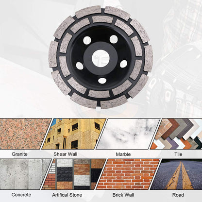 🔥 High-Performance Diamond Grinding Cup Wheel  Universal 125 mm | Double Turbo Row For Concrete • Granite • Natural Stone • Masonry