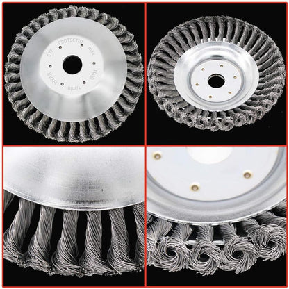 8 Inch Grass Trimmer Head Derusting & Weeding Wheel | Rust & Dust Removal Plate with Fixing Kit | Steel Wire Brush Cutter for Lawn Mower & Garden Tools