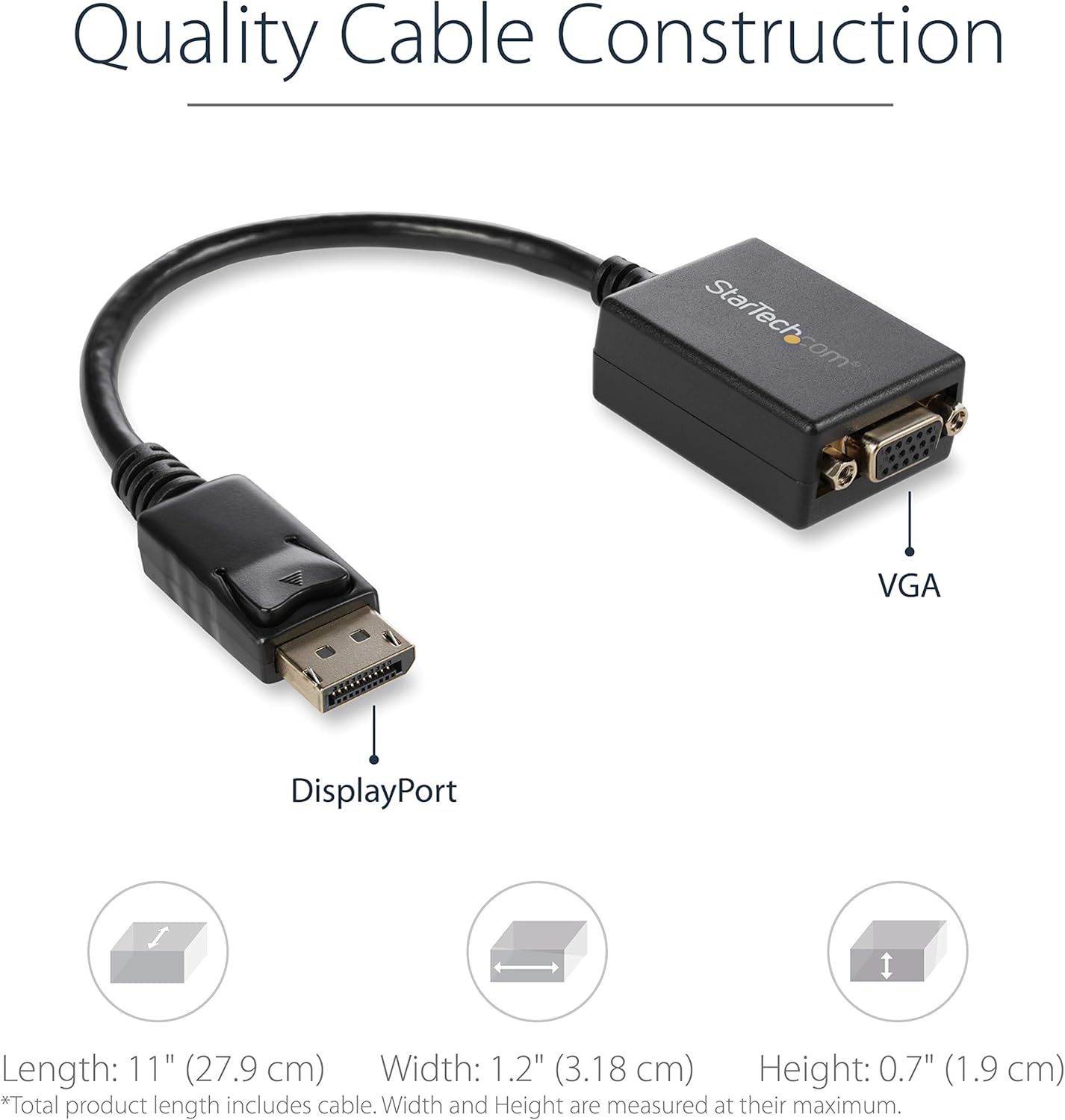 ⭐ StarTech.com DisplayPort to VGA Adapter DisplayPort to VGA Adapter - Active DP to VGA Converter - 1080p Video - DP/DP++ Source to VGA Monitor Cable Adapter - DP to VGA Adapter Dongle Digital to Analog - DP 1.2 to VGA